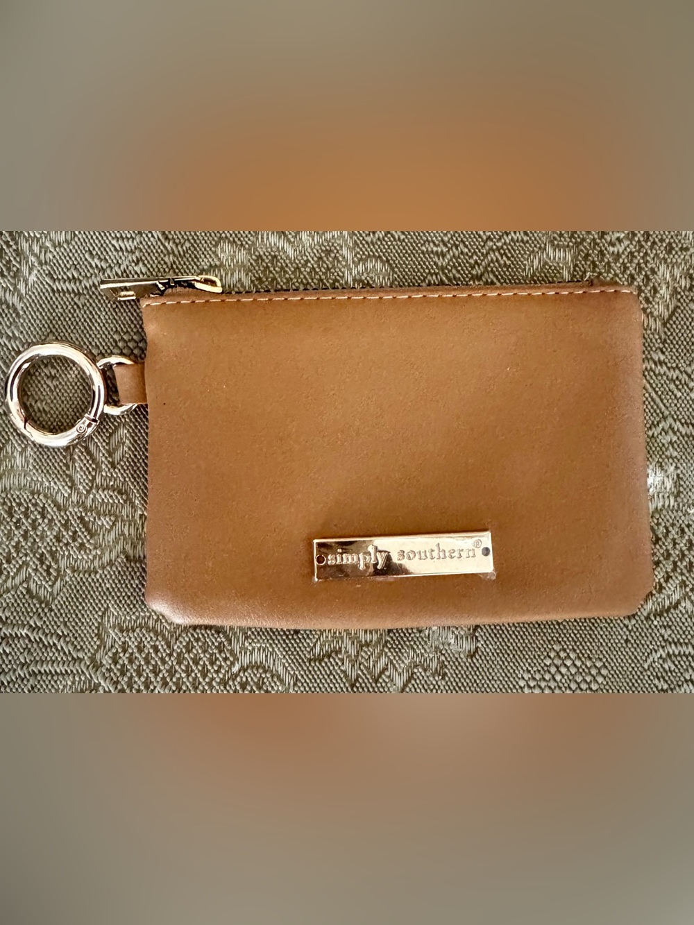 NWOT Simply Southern Brown Zip Keychain Card Holder